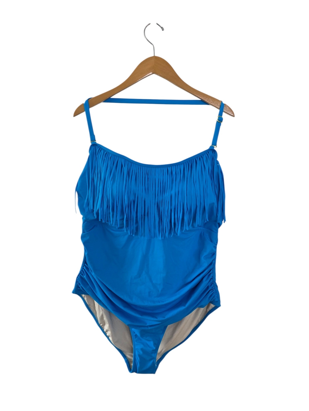 Kim Gravel x Swimsuits For All Fringe One-Piece Swimsuit Turquoise 20W - Picture 2 of 5